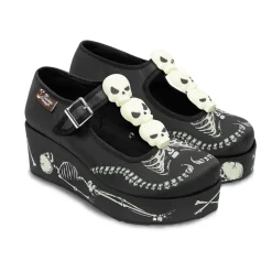 Chocolaticas® Skeletons Under Your Bed Women's Mary Jane Platform Clearance