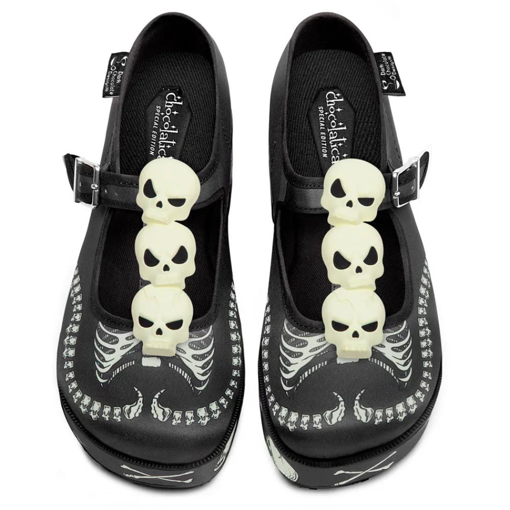 Chocolaticas® Skeletons Under Your Bed Women's Mary Jane Platform Clearance