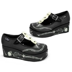 Chocolaticas® Skeletons Under Your Bed Women's Mary Jane Platform Clearance