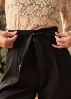 BTC Cider, Spice & Everything Nice Wide Leg Pants Black Sale