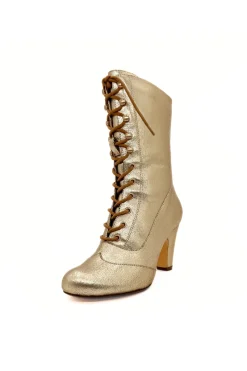 Claire Metallic Victorian Boots Discount