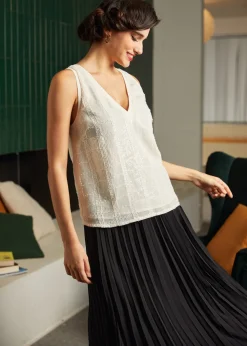 Classic Cutie Double V-Neck Tank Top Cloud Cream Best