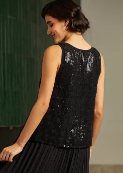 Classic Cutie Double V-Neck Tank Top Classic Noir Clearance