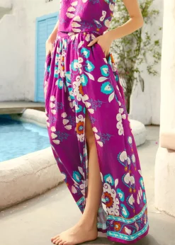 Coastline Calling Maxi Skirt Violet Vista