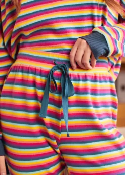 Colorburst Cozy Straight-Leg Pants Celestial Stripe Discount