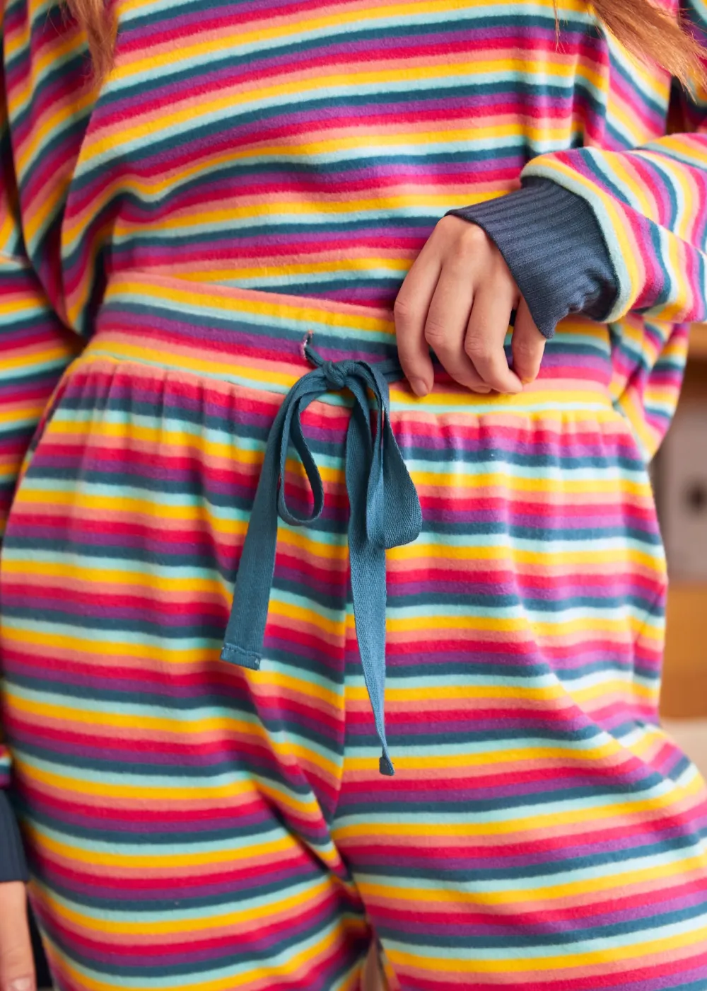 Colorburst Cozy Straight-Leg Pants Celestial Stripe Discount