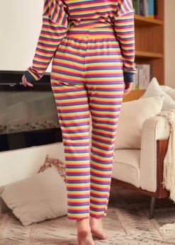 Colorburst Cozy Straight-Leg Pants Celestial Stripe Discount