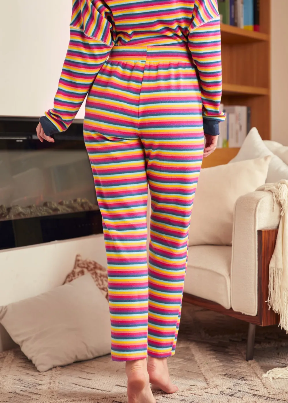 Colorburst Cozy Straight-Leg Pants Celestial Stripe Discount