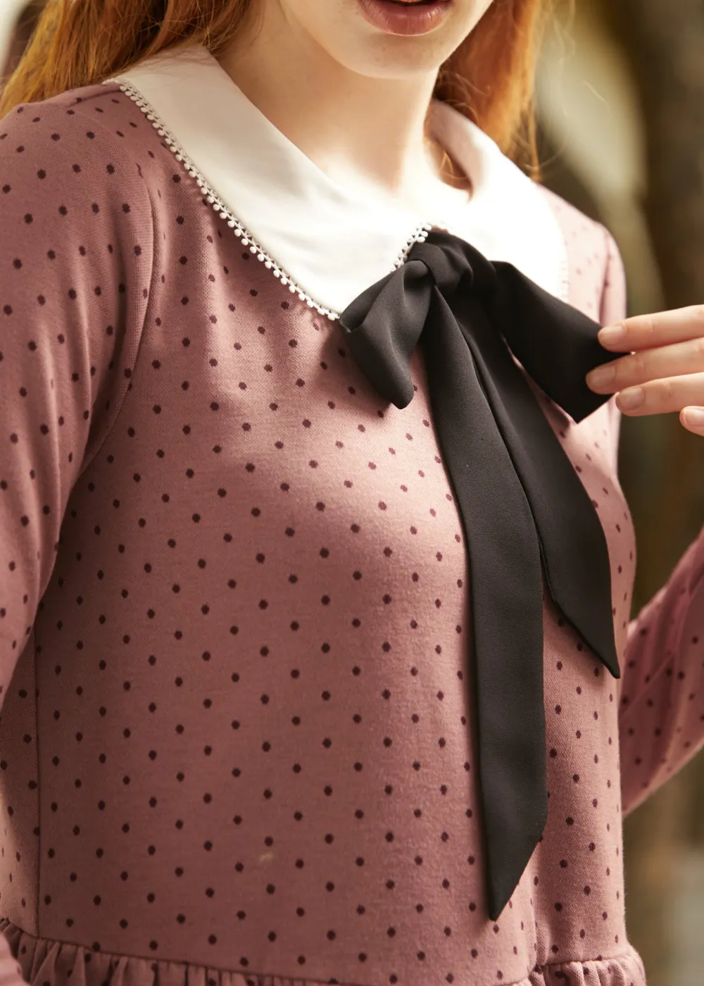 BTC Couture Curtsy Long Sleeve Collar Dress Blossom Dapple Best