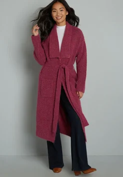 ModCloth Cozy Does It Robe Coat Pink Plush New