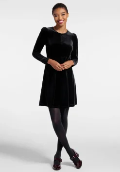 Princess Highway Crushing On You Velvet Skater Dress Black Discount