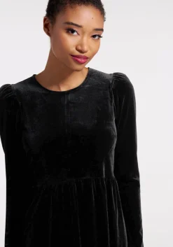 Princess Highway Crushing On You Velvet Skater Dress Black Discount
