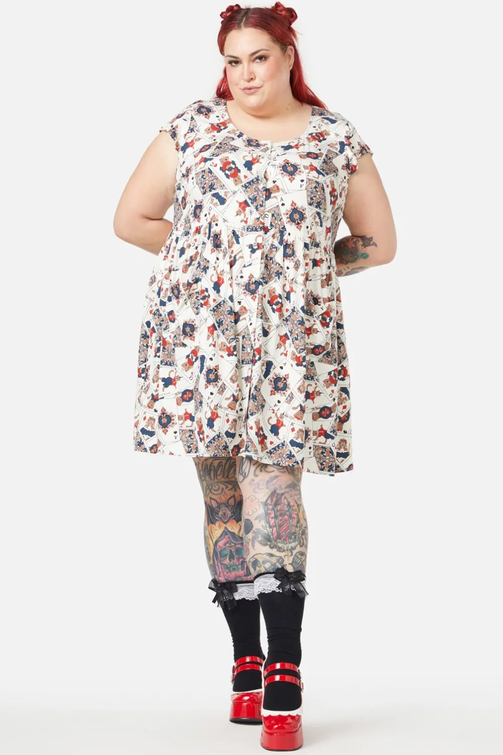 Curve Queen Of Cats Print Dress Clearance