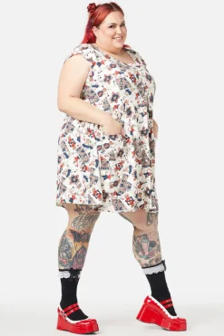 Curve Queen Of Cats Print Dress Clearance