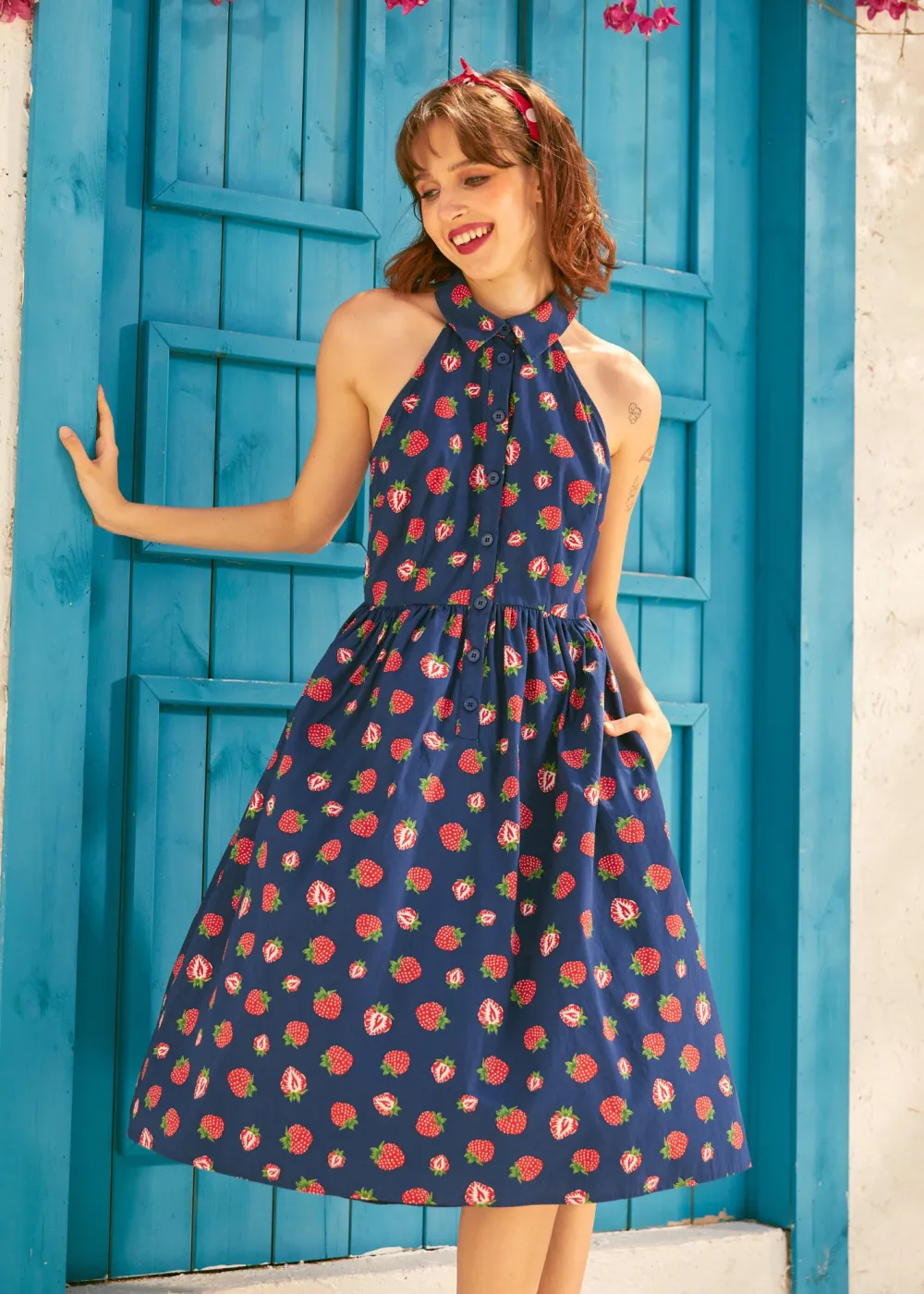 BTC Cutaway Shirt Fit & Flare Dress Strawberry Best