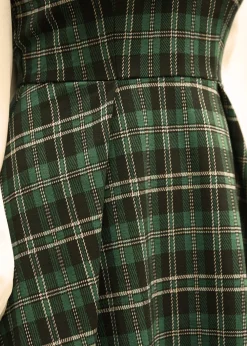 BTC Cute as a Nutmeg Fit & Flare Dress Emerald Tartan