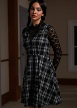 BTC Cute as a Nutmeg Fit & Flare Dress Twilight Zone Plaid Clearance