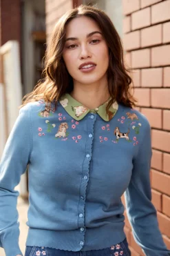 Cute Dogs Embroidered Cardigan Hot