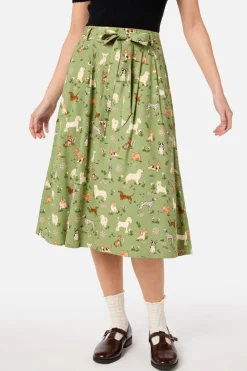 Cute Dogs Midi Skirt Sale