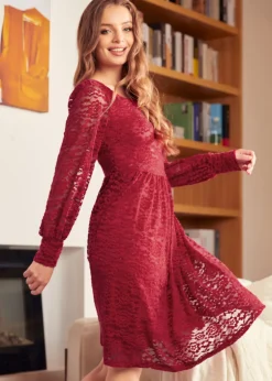 Dazzling in the Discotheque Turtleneck Dress Crimson Rush Hot