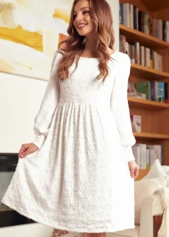 Dazzling in the Discotheque Scoop Neck Dress Cloud Cream Outlet