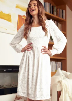 Dazzling in the Discotheque Scoop Neck Dress Cloud Cream Outlet