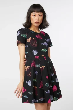 Deep Sea Pleated Dress Hot