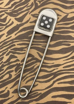 Dice Jumbo Safety Pin Keychain Black New