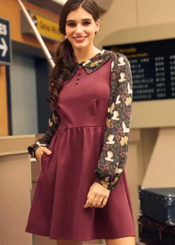 Doo-Wop Daydreamer Contrast Dress Velvet Vine Discount