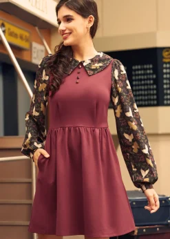 Doo-Wop Daydreamer Contrast Dress Velvet Vine Discount