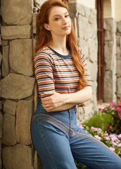 Doo-Wop Dazzler Scoopneck Tee Shagadelic Stripe Clearance