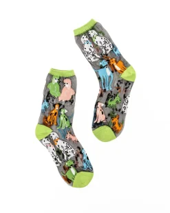 Dopamine Dogs Black Sheer Crew Sock Discount