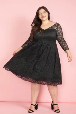 ModCloth Dramatic Performance Lace Dress Black Clearance