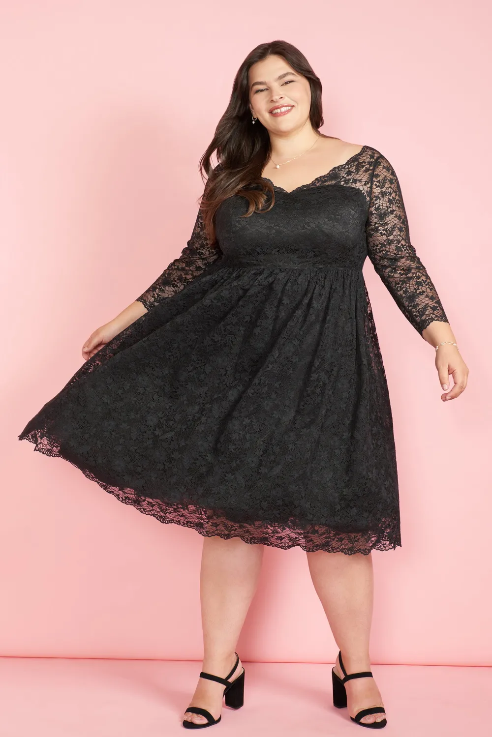 ModCloth Dramatic Performance Lace Dress Black Clearance