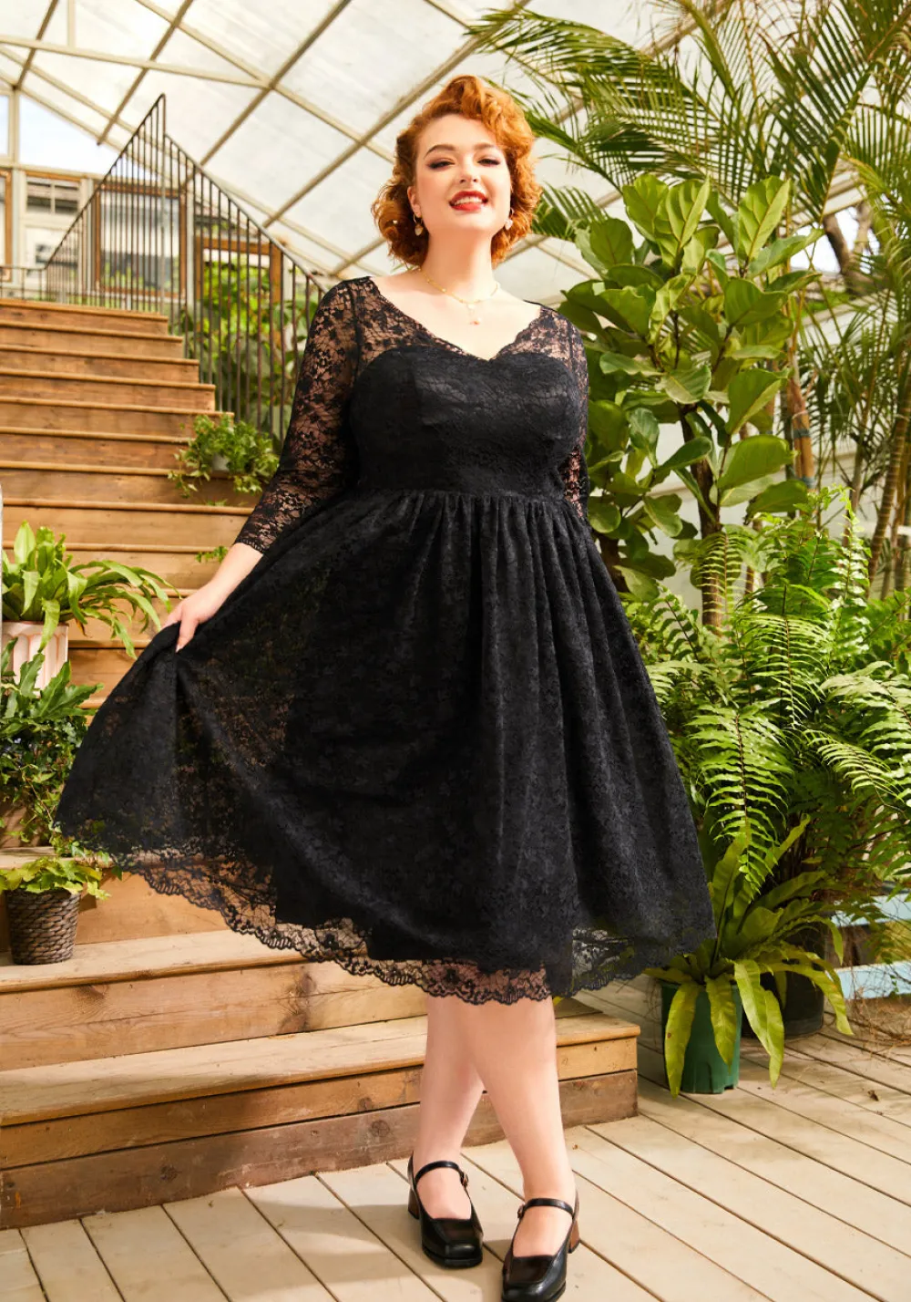 ModCloth Dramatic Performance Lace Dress Black Clearance
