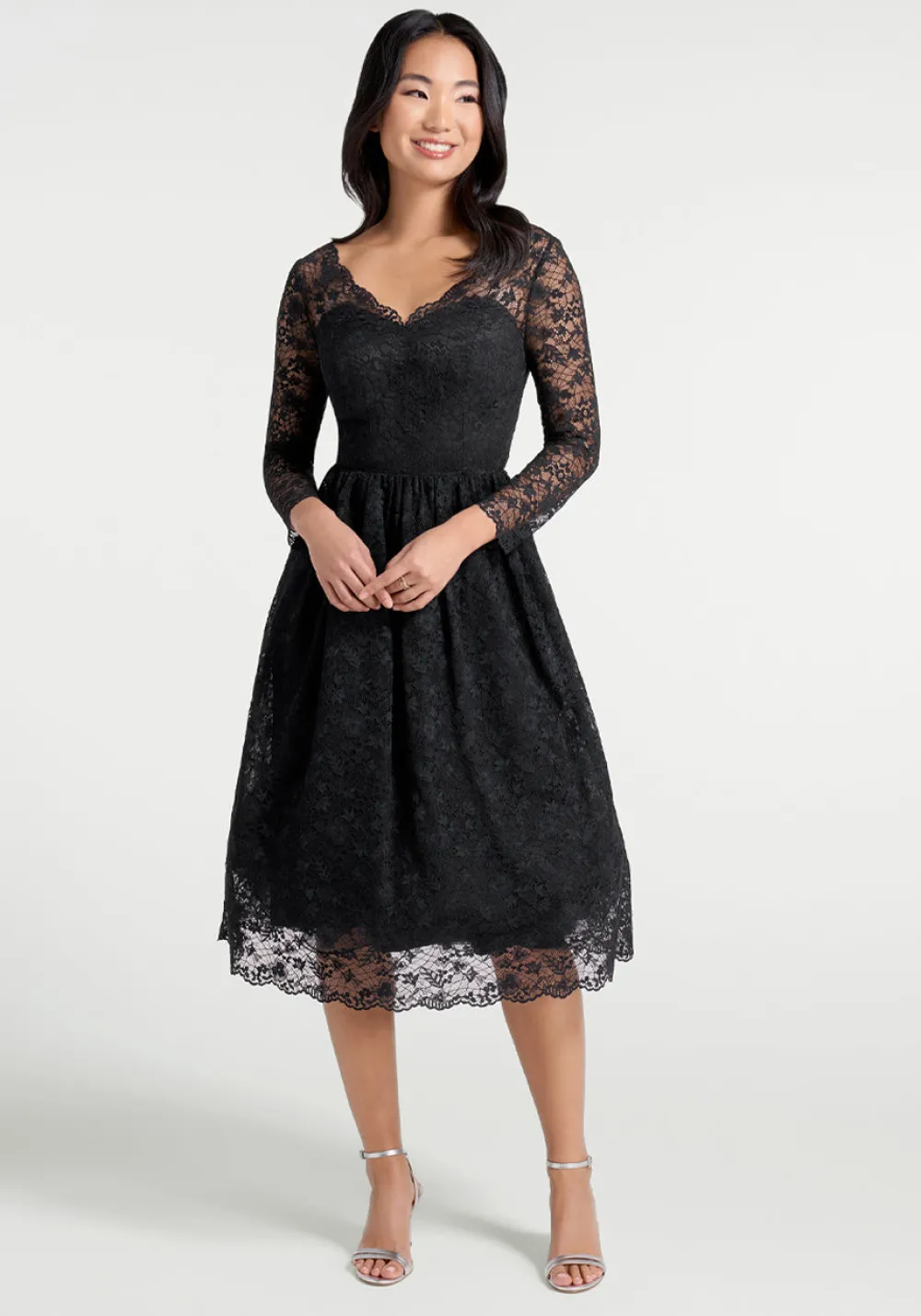 ModCloth Dramatic Performance Lace Dress Black Clearance