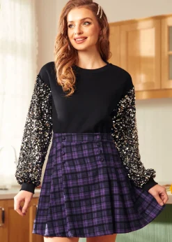 Dressed to Impress Sequin Sweatshirt Classic Noir Clearance