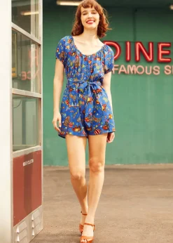 BTC Easy Does It Button-Front Romper Big Top Whimsy Discount
