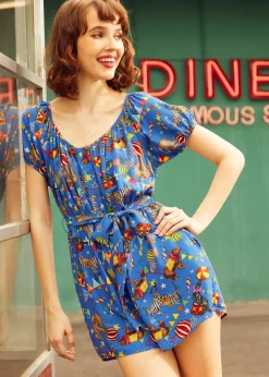 BTC Easy Does It Button-Front Romper Big Top Whimsy Discount