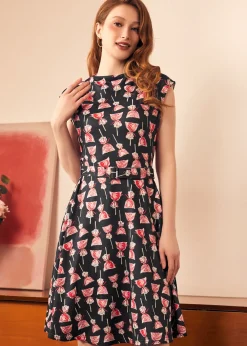 BTC Eclipse Elegance Fit & Flare Dress Panther Shade Clearance