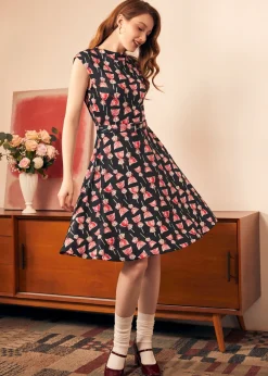 BTC Eclipse Elegance Fit & Flare Dress Panther Shade Clearance