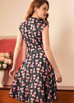 BTC Eclipse Elegance Fit & Flare Dress Panther Shade Clearance