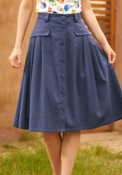 Effortless Feature Midi Skirt Navy