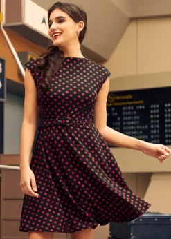 BTC Elegance Anew Fit & Flare Dress Dotty Dot