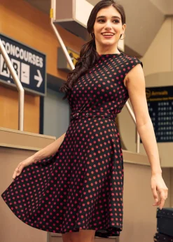 BTC Elegance Anew Fit & Flare Dress Dotty Dot