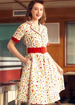 BTC Elegant Epoch Belted Shirtdress Rainbow Kisses Discount