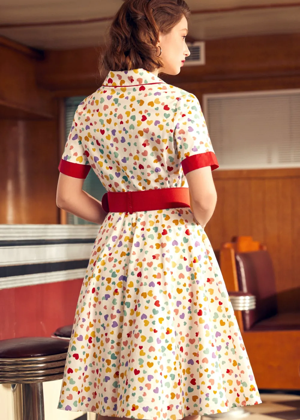 BTC Elegant Epoch Belted Shirtdress Rainbow Kisses Discount