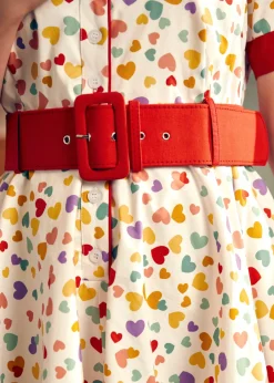 BTC Elegant Epoch Belted Shirtdress Rainbow Kisses Discount