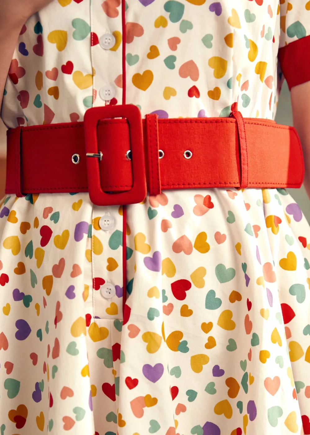 BTC Elegant Epoch Belted Shirtdress Rainbow Kisses Discount