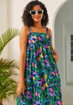 BTC Enchanted Forest Maxi Dress Psychedelic Rainforest